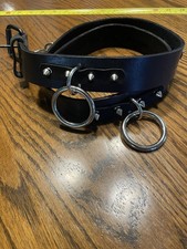 Spiked O Ring Punk Bondage Belt Leather Punk Goth Metal Rock Garage Metal