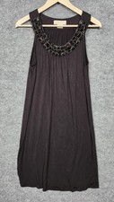 Michael Michael Kors Dress Womens Small Brown Sleeveless Jeweled Neck Rayon