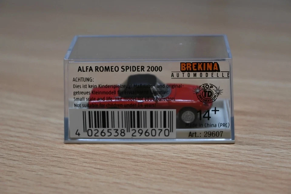 Brekina 29607 HO Scala 1:87 Rosso Alfa Romeo Spider 2000 - Immagine 2 di 2