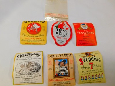 Vintage LOT of 6 NOS Joke Gag Gift HUMOR-US Liquor LIKKER LABELS  Stickers