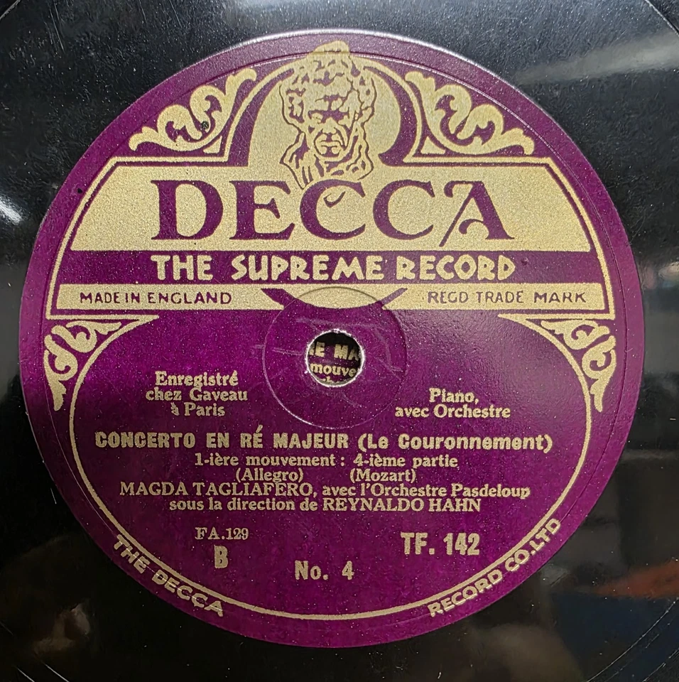 Vintage 78 RPM Mozart Piano Concerto in D Major DECCA Records - 7 piece Set RARE - Image 4 of 4