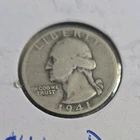 1941-D Washington Quarter 90% Silver Circulated US Coin