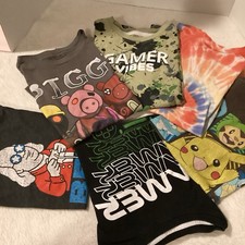 Boys T Shirts Size M, 6 Various Graphics T-Shirts