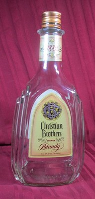 CHRISTIAN BROTHERS GLASS BOTTLE ANTIQUE EMPTY HEAVY BRANDY PREMIUM