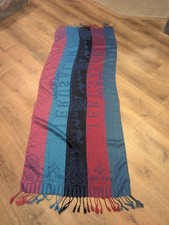 100 Cashmere Pashmina Jerusalem Scarf Shawl Wrap Blue Red