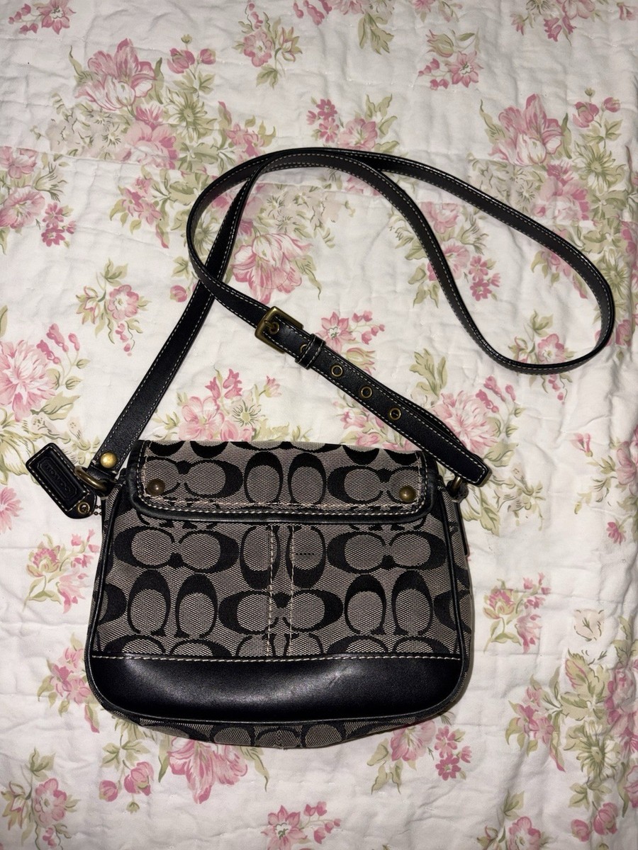 バッグ 90s 2way old COACH leather shoulder bag Coach Legacy Signature Shoulder Bag Turn Lock Vintage 2000s Black