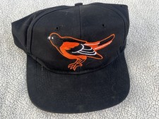 Vintage Baltimore Orioles Logo 7 Big Logo Snapback Cap Hat Black 90s Y2K MLB