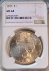 1925 Peace Dollar NGC MS64