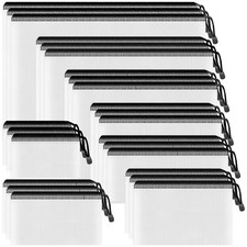 Smarpau Mesh Zipper Pouch, 24 Pack 8 Sizes Plastic Zipper Pouches for Organiz...
