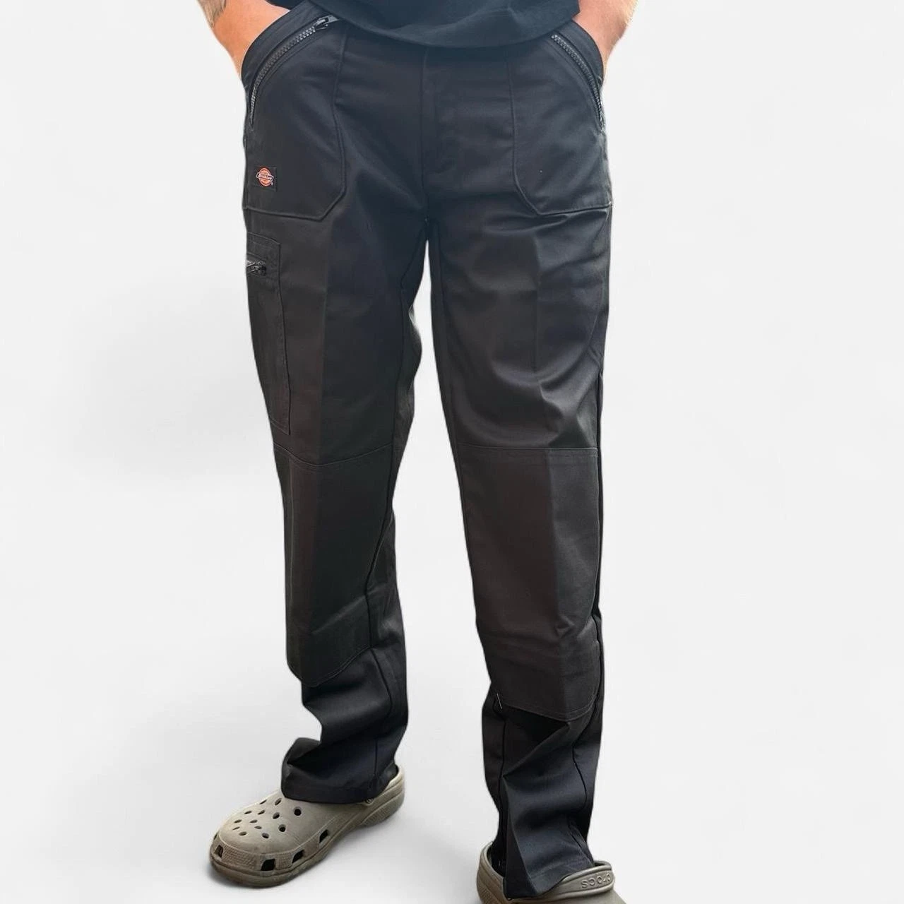 Dickies Black Workwear Pants Men's Waist Size 38" Redhawk Action Cargo Trousers