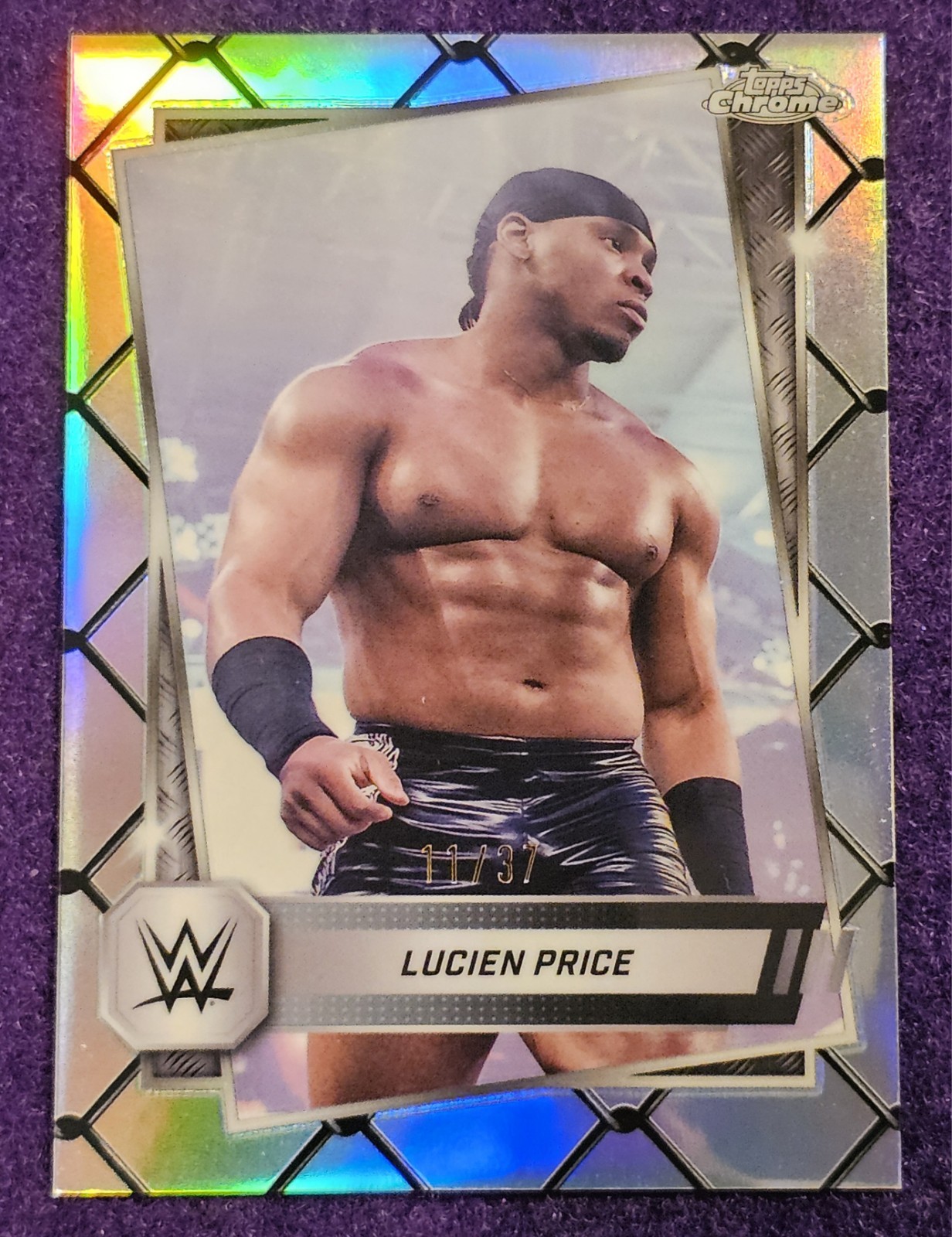 2025 WWE Topps Chrome - Lucien Price - Steel Cage Refractor - 11/37 - #161