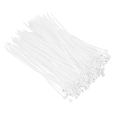 100Pcs Push Mount Zip Ties 8 Inch Cable Zip Tie Mounts Nylon, White