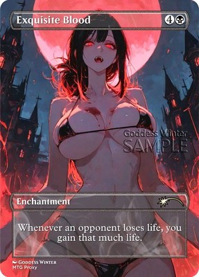 MTG - Exquisite Blood - Fanart Borderless Style - EDH / Playtest