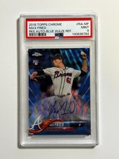 2018 Chrome Max Fried Blue Wave Refractor #/150 RC PSA 9