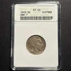 1913 Type 1 Buffalo Nickel — ANACS XF40 🔥 Vintage Soapbox Holder