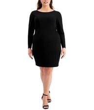 Emerald Sundae Womens Trendy Cross Back Bodycon Dress, Black, 20