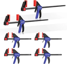  Bar Clamps for Woodworking, 6-Pack One-Handed Clamp/Spreader