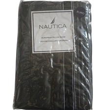 Nautica Sloane Square Charcoal Gray Euro Pillow Sham NEW