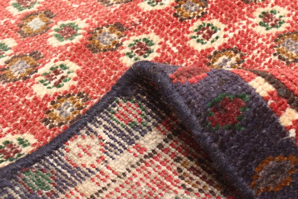 Alfombra oriental tradicional vintage anudada a mano alfombra de lana de 3'1" x 4'9" Foto 4 de 4