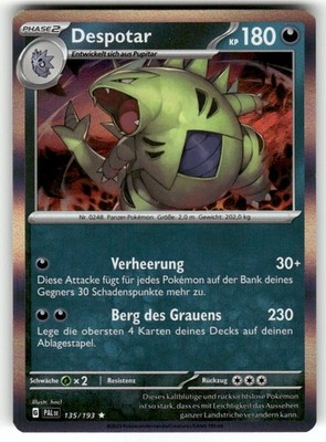 Pokemon Scarlet & Violet Paldea Evolved Despotar #135/193 Rare Holo DE