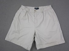 Vintage Polo Ralph Lauren Shorts Mens 36 White Tyler Pleated Chino Cotton 90s
