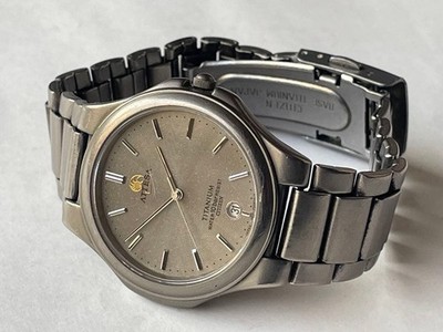 Citizen ATESSA Titanium Quartz Watch 34mm Antimagnetic Unisex 