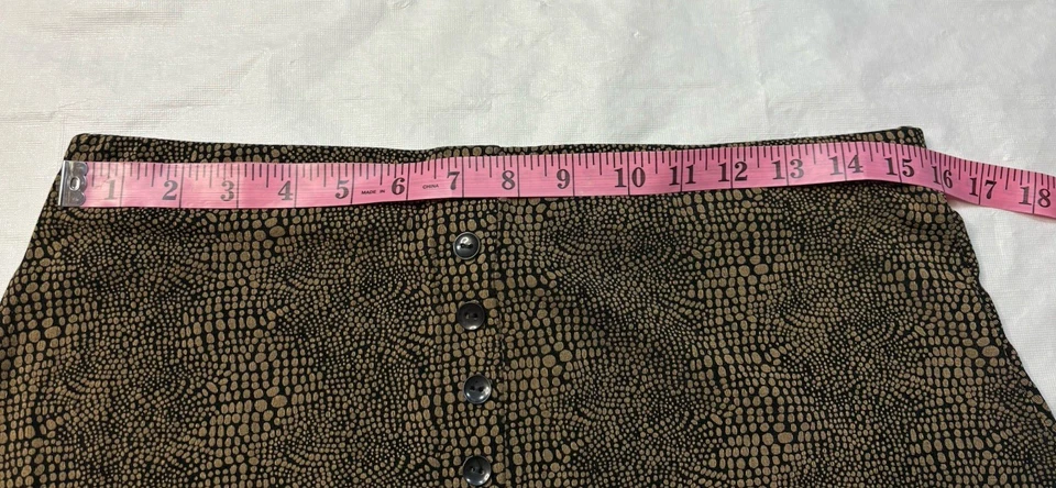 Briggs New York Brown Women’s L VTG 90s Animal Print Maxi Skirt Buttons Grunge - Image 4 of 4