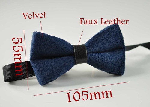 Father Son Match 100% Handmade Navy Blue Velvet Bow Tie Bowtie Wedding Party - Picture 10 of 18