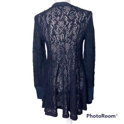 Free People Coffee In The Morning Black Tunic Sweater NWT Size XS - Picture 3 of 12