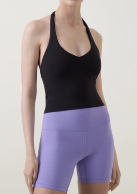 Lululemon Damen Align Neckholder Tank Top Modell # LW1ED5S SCHWARZ Größe US 8/UK 12