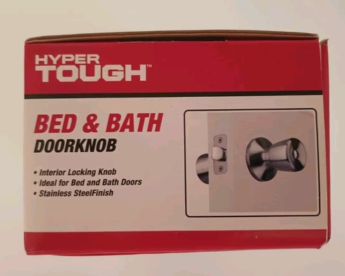 Bed And Bath Doorknob Stainless Steel Finish Hyper Tough - NIB. - Picture 4 of 8