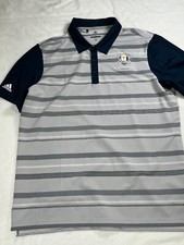 Adidas Mens Ryder Cup 2018 Le Golf National France Polo Shirt Size L Navy Gray