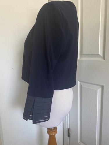 Joseph Ribkoff Signature Midnt Blue SplitCuff 3/4 Sleeve BoleroJacket Sz 10 NWT - Picture 6 of 8
