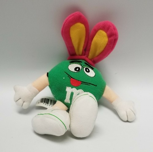 M&M’s Candy Plush Doll Blue M&M Bunny Ears Sunglasses 2003 Green set EASTER toys - Picture 7 of 12