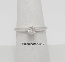 1/4CT Natural Round Diamond Solitaire Engagement Wedding Ring 18K White Gold
