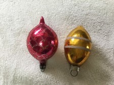 Vintage Glass Christmas Ornaments Made in USA & Poland Lot of 2