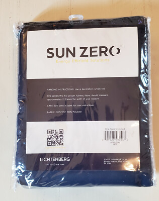 Sun Zero Navy Blue Easton Blackout Grommet Curtain Panel, 40''x84''