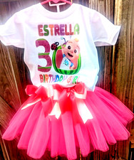 Outfit Birthday Girl Tutu Set Customized HandMade Personalized Tshirt 2 pcs