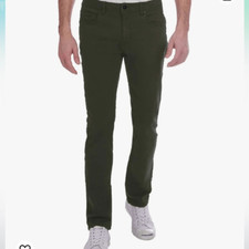 NWOT Jachs New York Straight Mid Rise Olive Green Pants 40/30 Zip Up