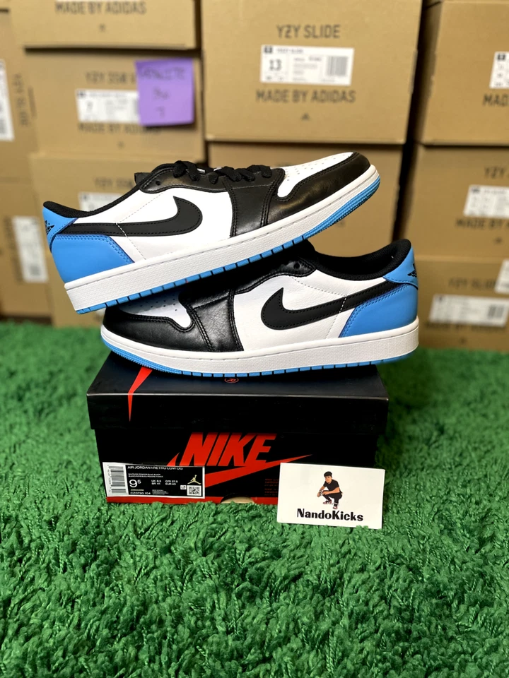 Nike Jordan 1 Retro Bajo Negro Polvo Oscuro Azul CZ0790-104 Para hombres o GS Nuevo Foto 2 de 4