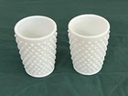 Fenton Hobnail Milk Glass 5 oz Tumblers Pair 3.5" White Vintage USA
