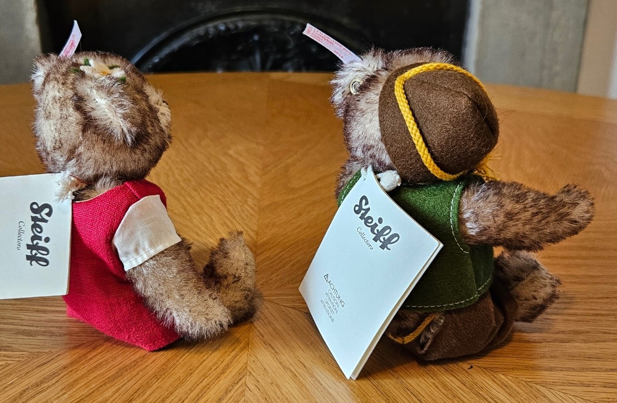 STEIFF 673771 HEIDI 15CM 2014 & 673863 PETER 15CM 2014 WITH BOXES