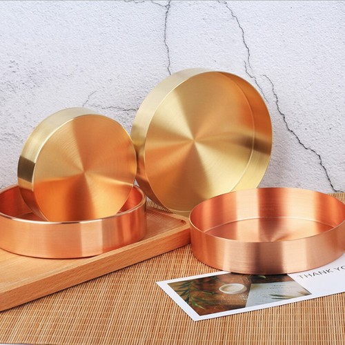 Dekoteller Dekotablett Teller Tablett Dekoration Metall Gold Bronze Shabby Chic