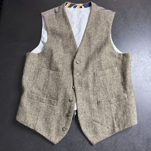 Merona Vest M Mens Herringbone Tweed Brown