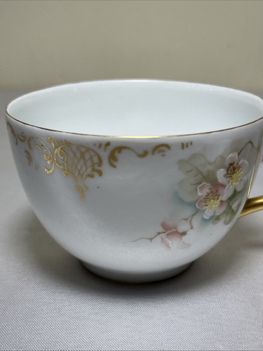 Antique Hand Painted Cherry Blossom Tea Cup Saucer & Dessert Plate Bone China - Picture 8 of 17
