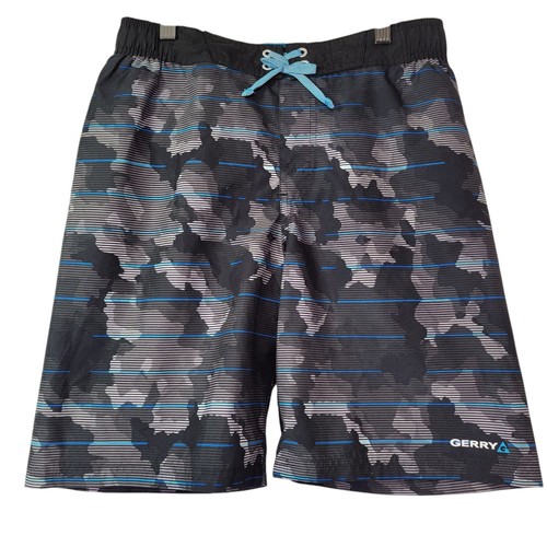 Gerry Youth Boy's Swim Short UPF 50+ Swim Trunks Black/Blue 2-Pack - Picture 43 of 46