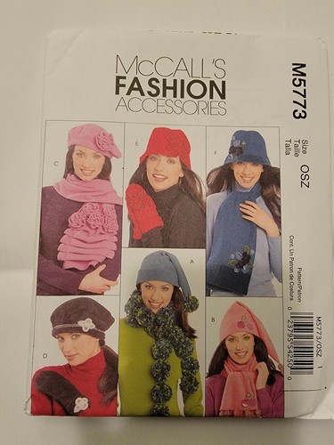  MCCALLS LADIES HAT SCARF MITTENS CRAFT PATTERN M5773 FREE SHIPPING NEW  - Picture 1 of 2