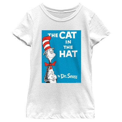 Girl's Dr. Seuss Cat in the Hat Book Cover T-Shirt