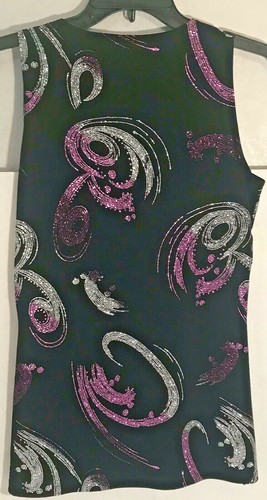 Women's MKM Design Sleeveless Top Empire Waist Pullover Star Burst Glitter - Picture 3 of 8