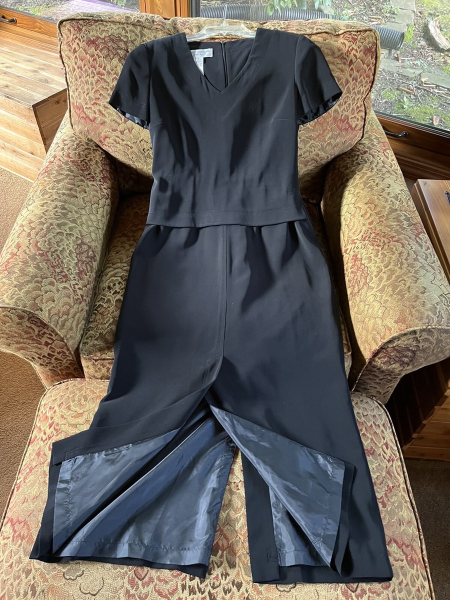 Jones New York gorgeous classic long black lined gown dress sz 6 | eBay